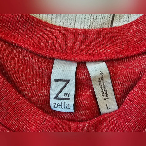 Z by Zella Women's •Size Large• Red Lounge Athleisure Drop Shoulder Space Dye - Picture 4 of 9